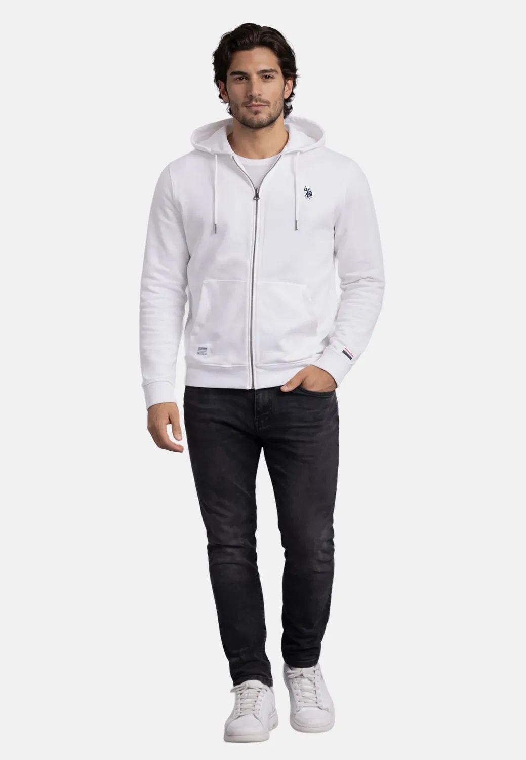 Спортивная куртка, капюшон, U.S. Polo Assn., белый — фото 3