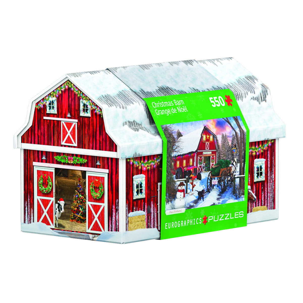 

Еврографика, пазл, Tin Christmas Barn, 550 шт. EuroGraphics
