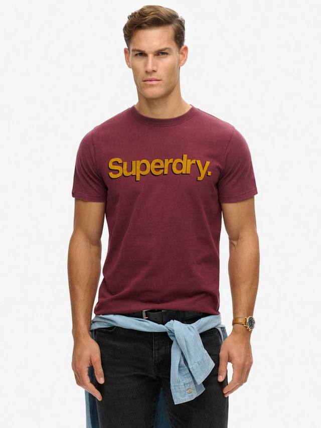 

Классическая футболка с теневым логотипом core Superdry, цвет Port Red