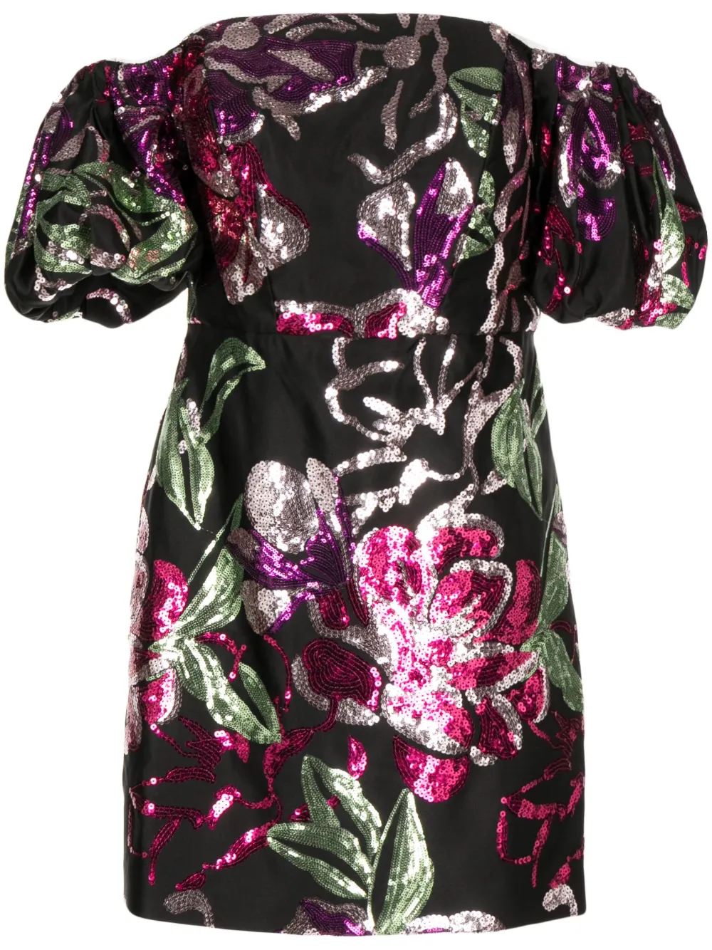 

Платье с пайетками Marchesa Notte, черный