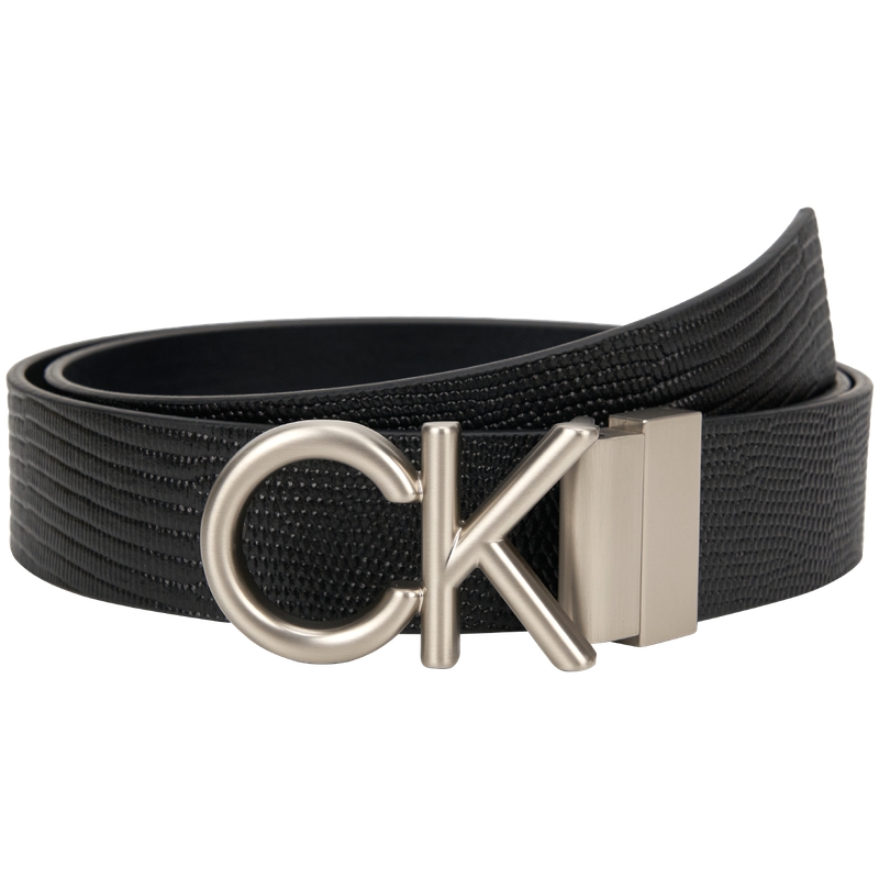

Calvin Klein Кожаный ремень из комбинированного материала мужской космический черный матовый никель 3.5 см, VZZ-Space Black/Brushed Nickel