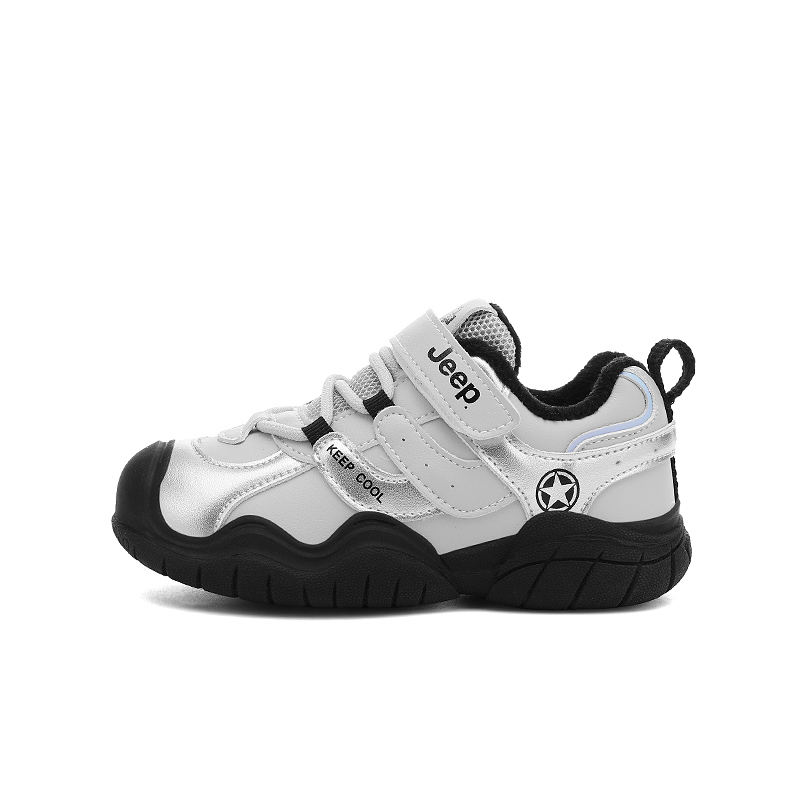 

Детские повседневные низкие кроссовки Slip Resistant с амортизацией, износостойкие и дышащие Jeep, серебро fish серый[thin cotton]
