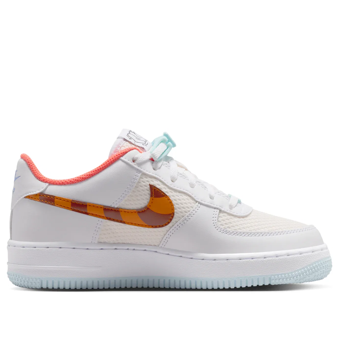 Кроссовки Nike Air Force 1 LV8 'White Glacier Blue Turf Orange' IR8259-181, белый — фото 2