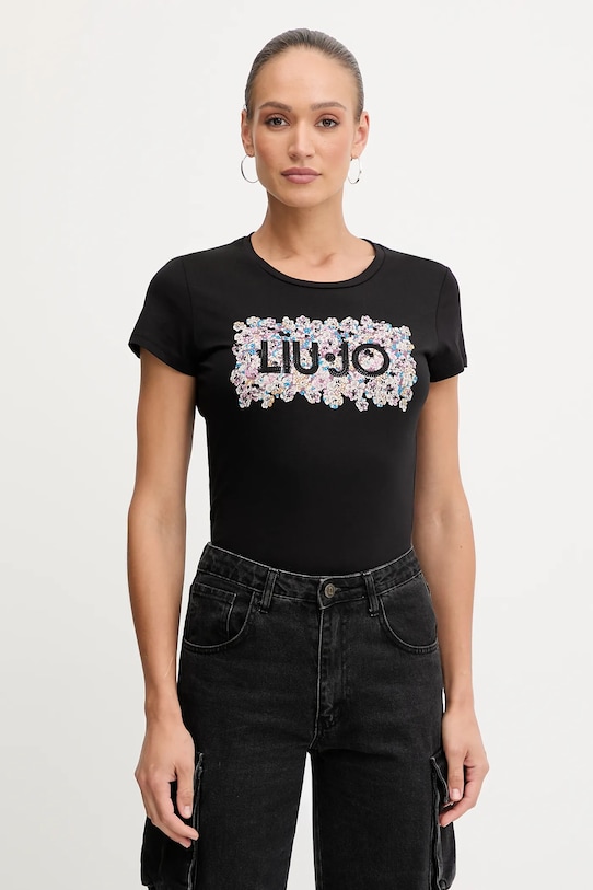 

Хлопковая футболка Liu Jo, черный