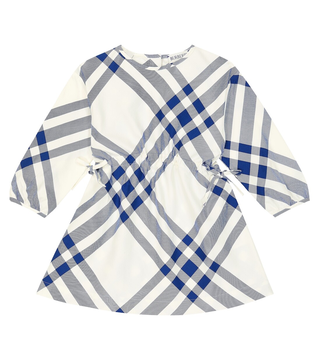 

Детское хлопковое платье в клетку Burberry Kids, синий