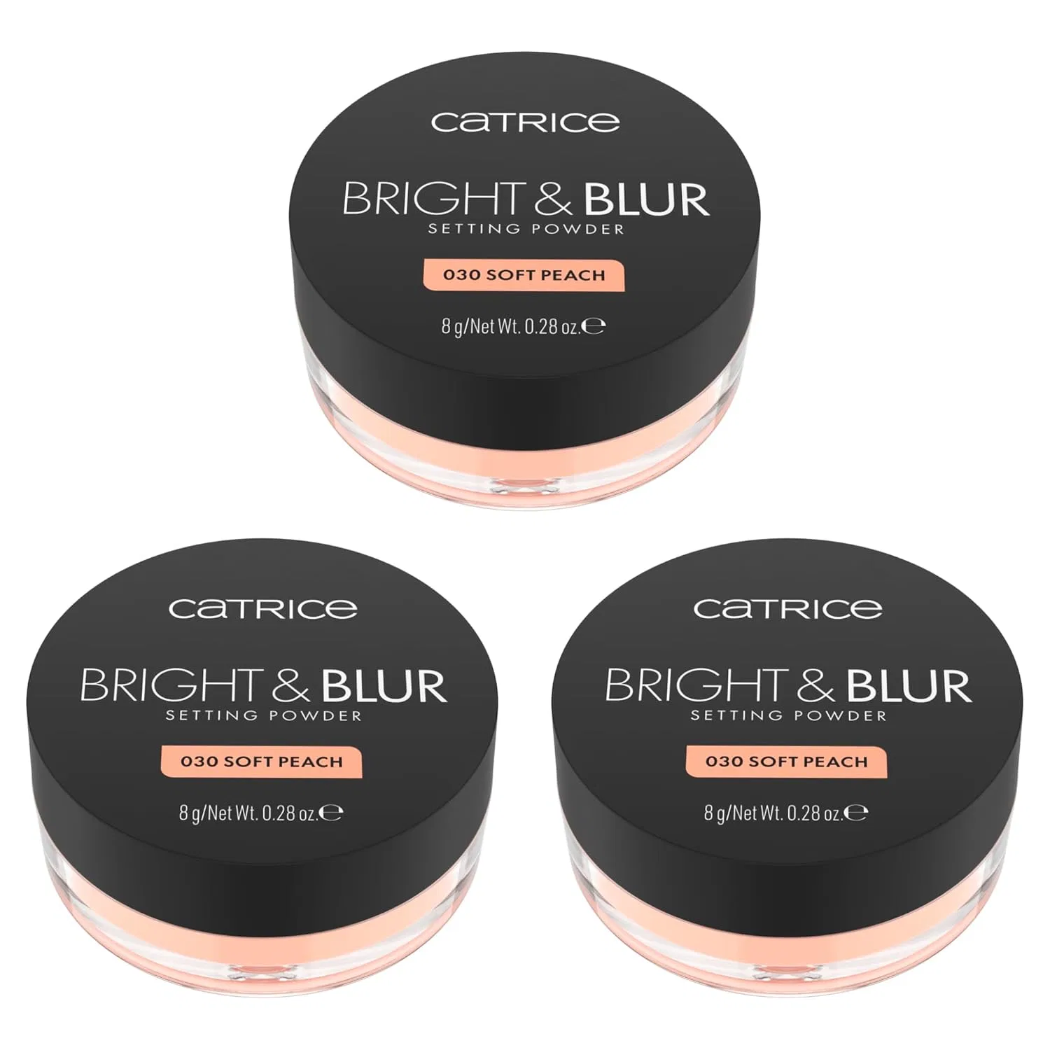Закрепляющая пудра «Bright & Blur» №030 Orange от Catrice (3 x 8 г) Catrice, 030 Soft Peach