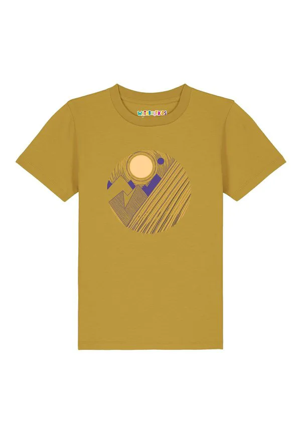 Футболка с геометрическим пейзажем (3 принта) Watapparel, Ochre — фото 2