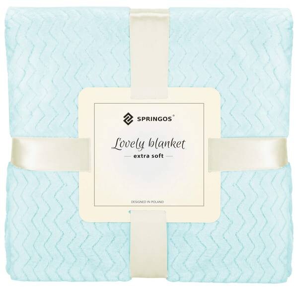 

Одеяло Springos 200 x 220cm Zickzack-Muster, 200x220x2 см цвет pastellblau