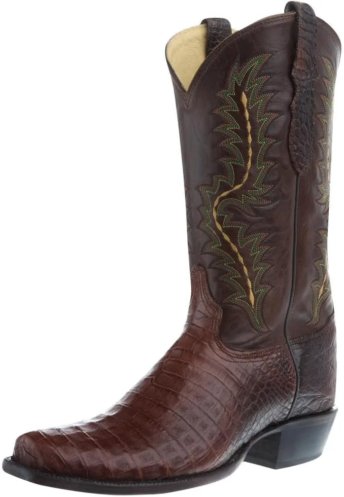 Мужские вестерн-бутсы Tony Lama Chasi Exotic Caiman с широким квадратным носком - Sp1012, коричневый