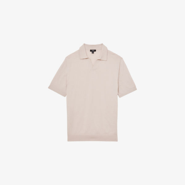 

Дути вязаная шерстяная поло Reiss, бежевый