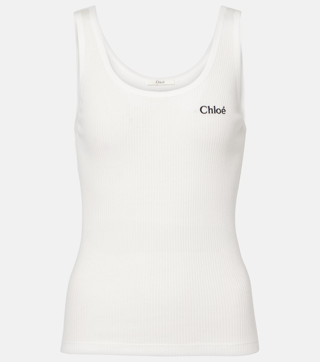 

Хлопковый топ с рубчиком Chloé, белый