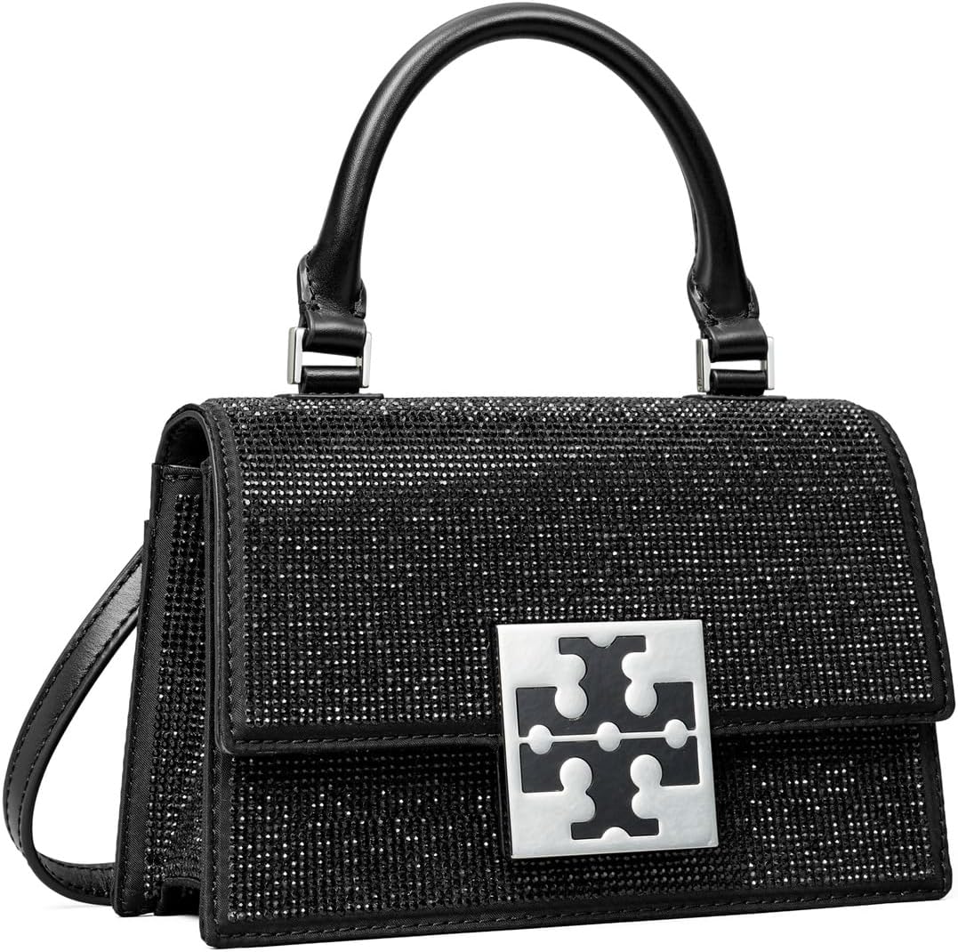 

Сумка кросс-боди Tory Burch Bon Bon Embellished Mini Top-Handle Bag, черный