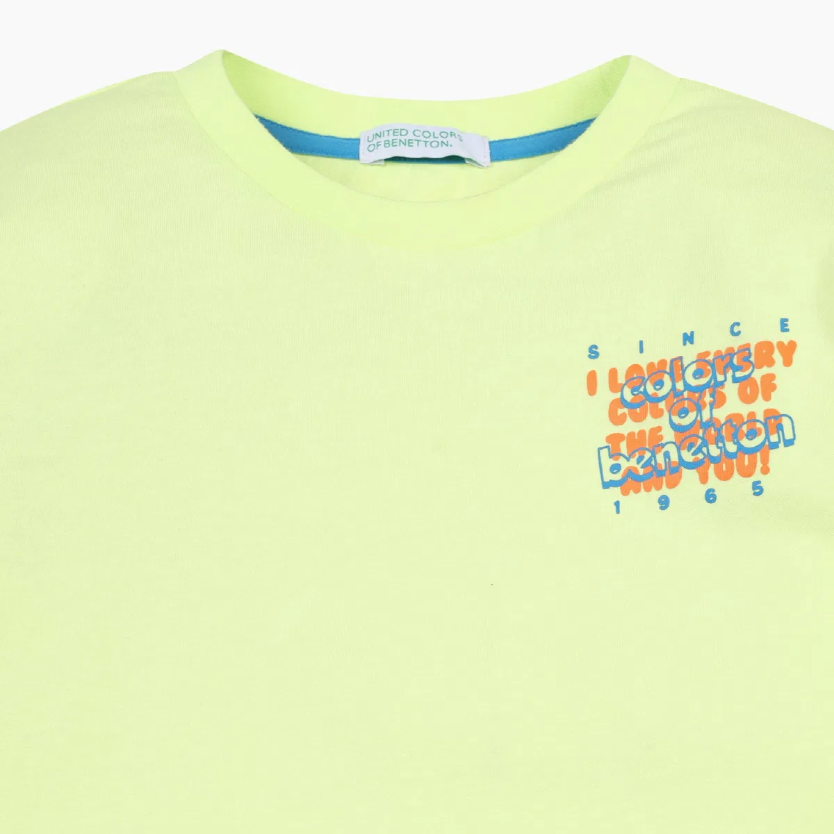 Детская футболка с графическим принтом, светло-мятная, от Benetton Kids — фото 3