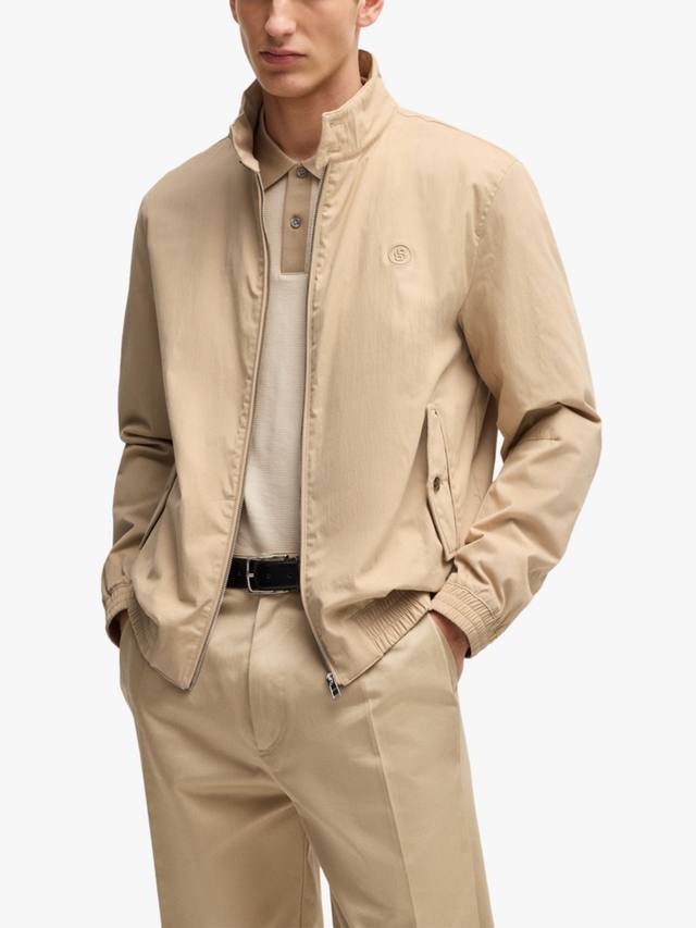 

Бомбер BOSS Monogram из хлопковой смеси с молнией HUGO BOSS, Light Beige