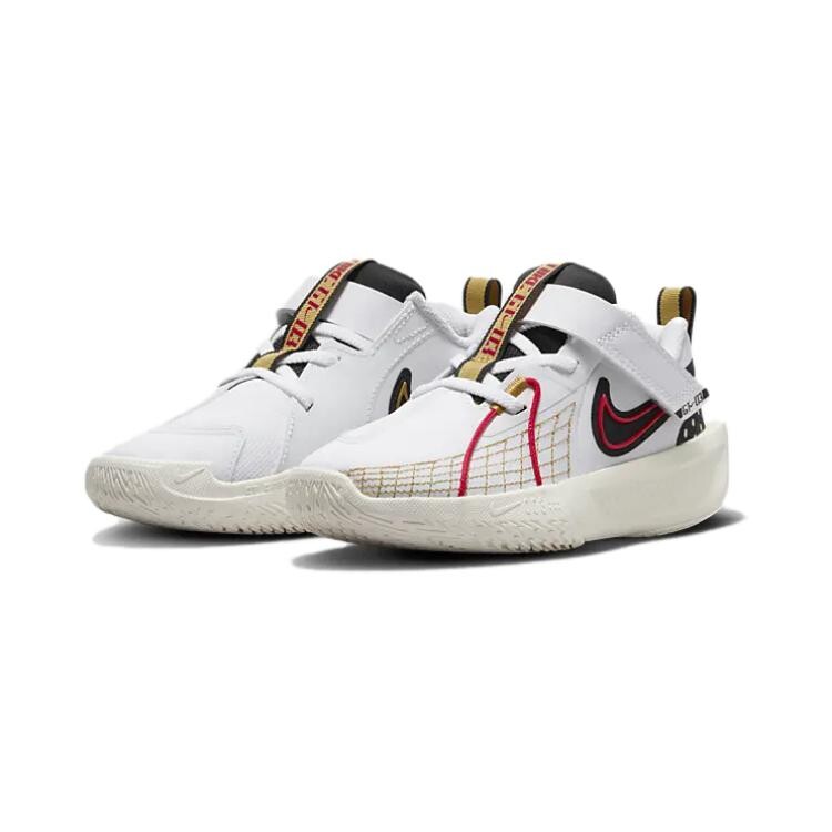 Баскетбольные кроссовки Air Zoom GT Cut 3 для детей PS Low-top белые/черные/античная бронза/университетский красный Nike, красный — фото 3