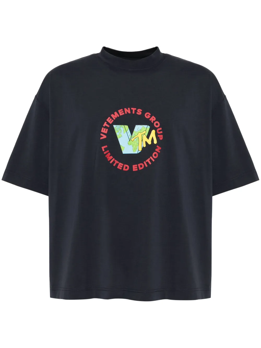 

Футболка с графичным принтом VETEMENTS, синий