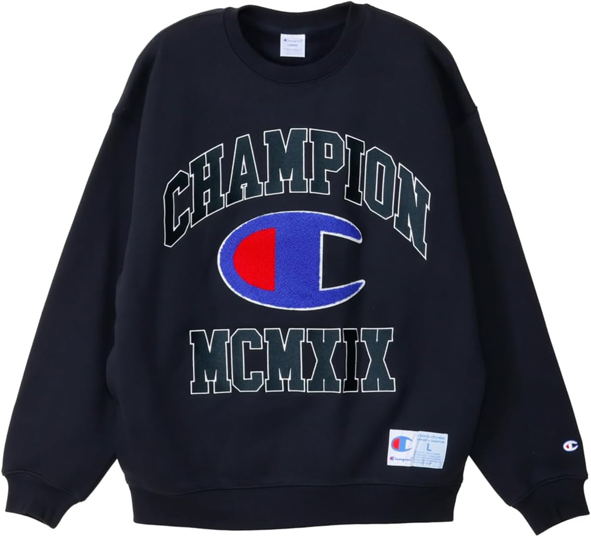 

Мужская толстовка Champion Action Style C3-A030 с длинными рукавами, вышивкой и нашивками из синели, с круглым вырезом