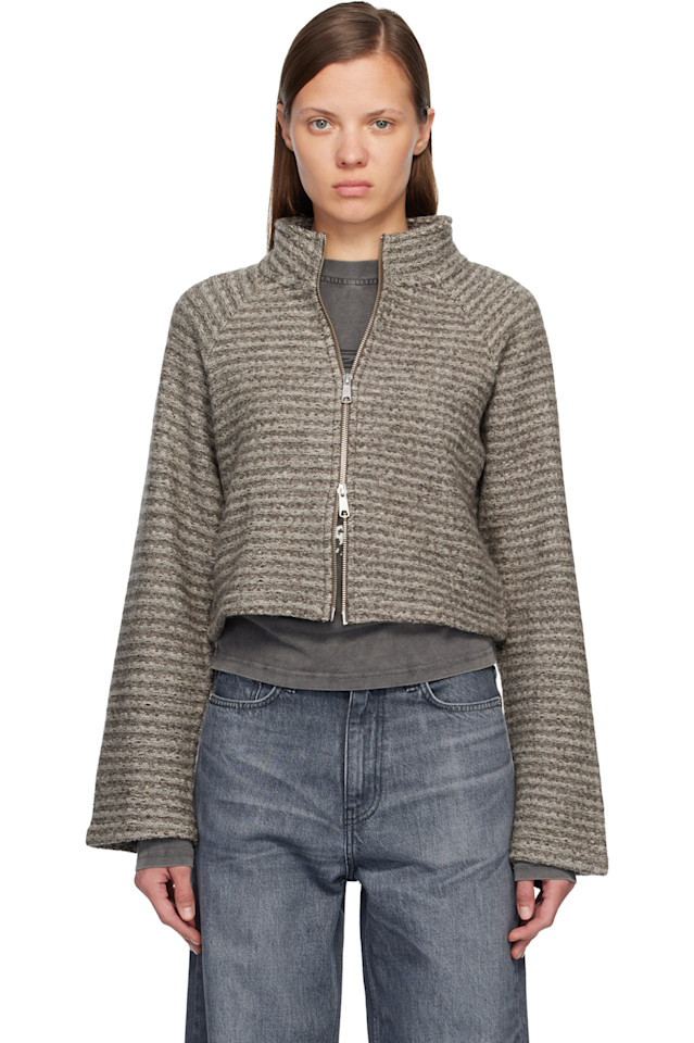 

Mfpen Серая укороченная повседневная куртка на молнии