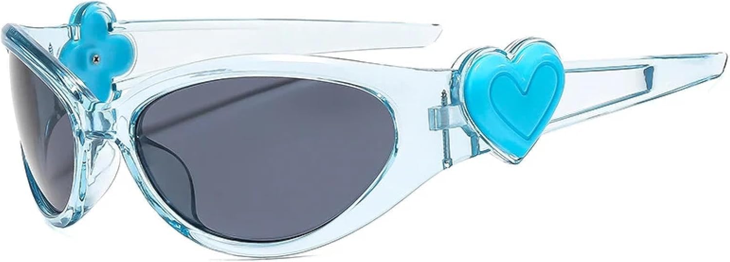 

Солнцезащитные очки в стиле ретро овальной формы для женщин и мужчин, модные спортивные очки, популярные солнцезащитные очки «кошачий глаз» с защитой от УФ-излучения UV400 TKKTLLT, Blue Gray