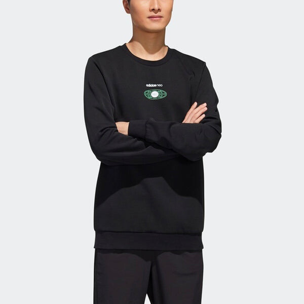 Толстовка adidas neo M Egame Sweat Casual Sports Round Neck Pullover Black, черный — фото 4