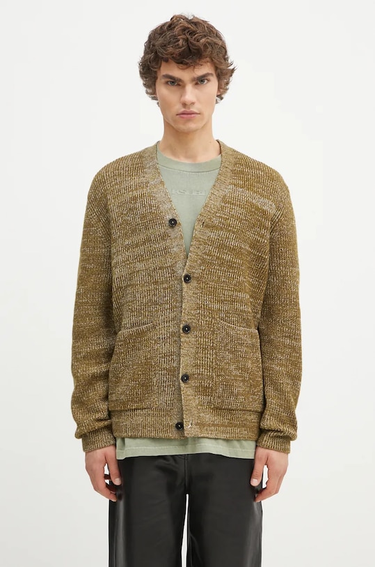 

Кардиган шерстяной Loki Wool Cotton Rib Cardigan Norse Projects, зеленый