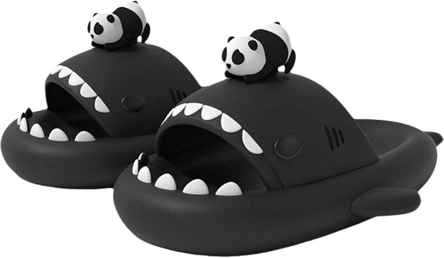 

Шлепанцы с акулами с 3D плавниками, унисекс, 3D мультяшные EVA шлепанцы с открытым носком для душа и бассейна Generic, черный