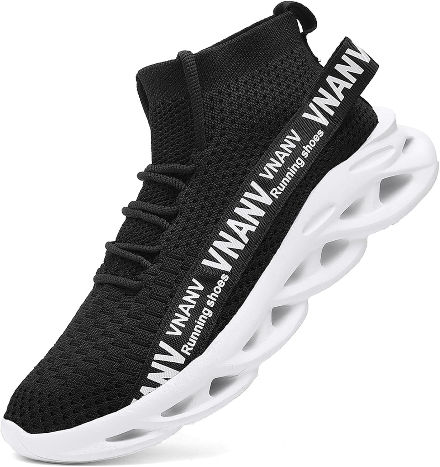 

Мужские модные кроссовки для ходьбы, легкие и дышащие - кроссовки носочного типа из сетки для зала, повседневной носки, бега, тренировок, спортивные слипоны Vnanv, белый/черный