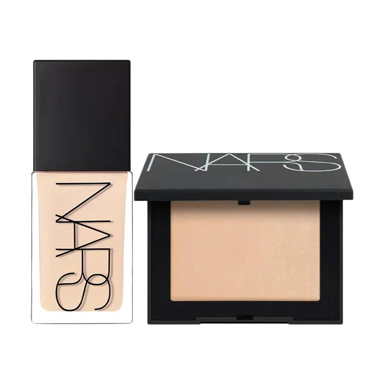 NARS Набор топовой тональной основы из двух предметов: легко растушевывается, стойкая, маскирующая, фиксирующая, 10 г + 30 мл, подарок на день рождения, Two-Piece Set: Liquid Foundation L1.25 30ml+Skin Concealer #Warm Nude Beige 10g