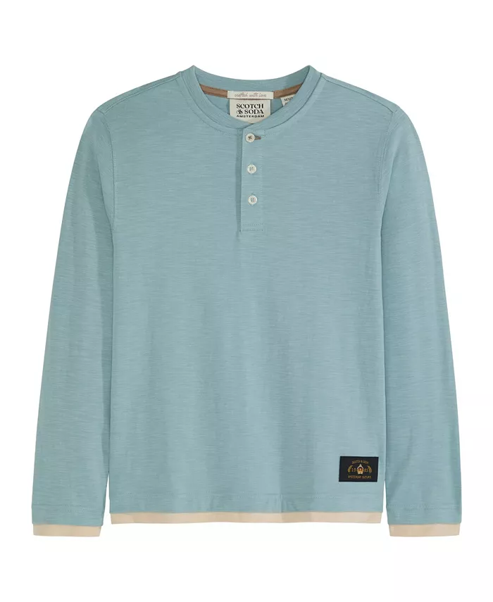 Футболка-поло для мальчиков больших размеров из мягкого джерси SCOTCH & SODA, синий — фото 4