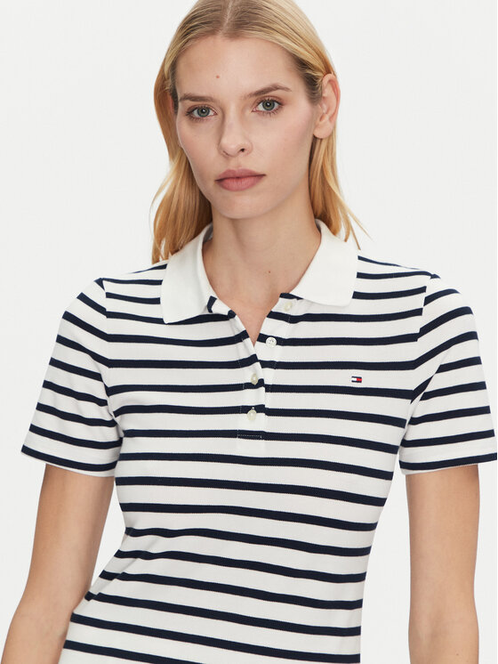 Рубашка поло облегающего кроя 1985 WW0WW43225 Tommy Hilfiger, синий — фото 4