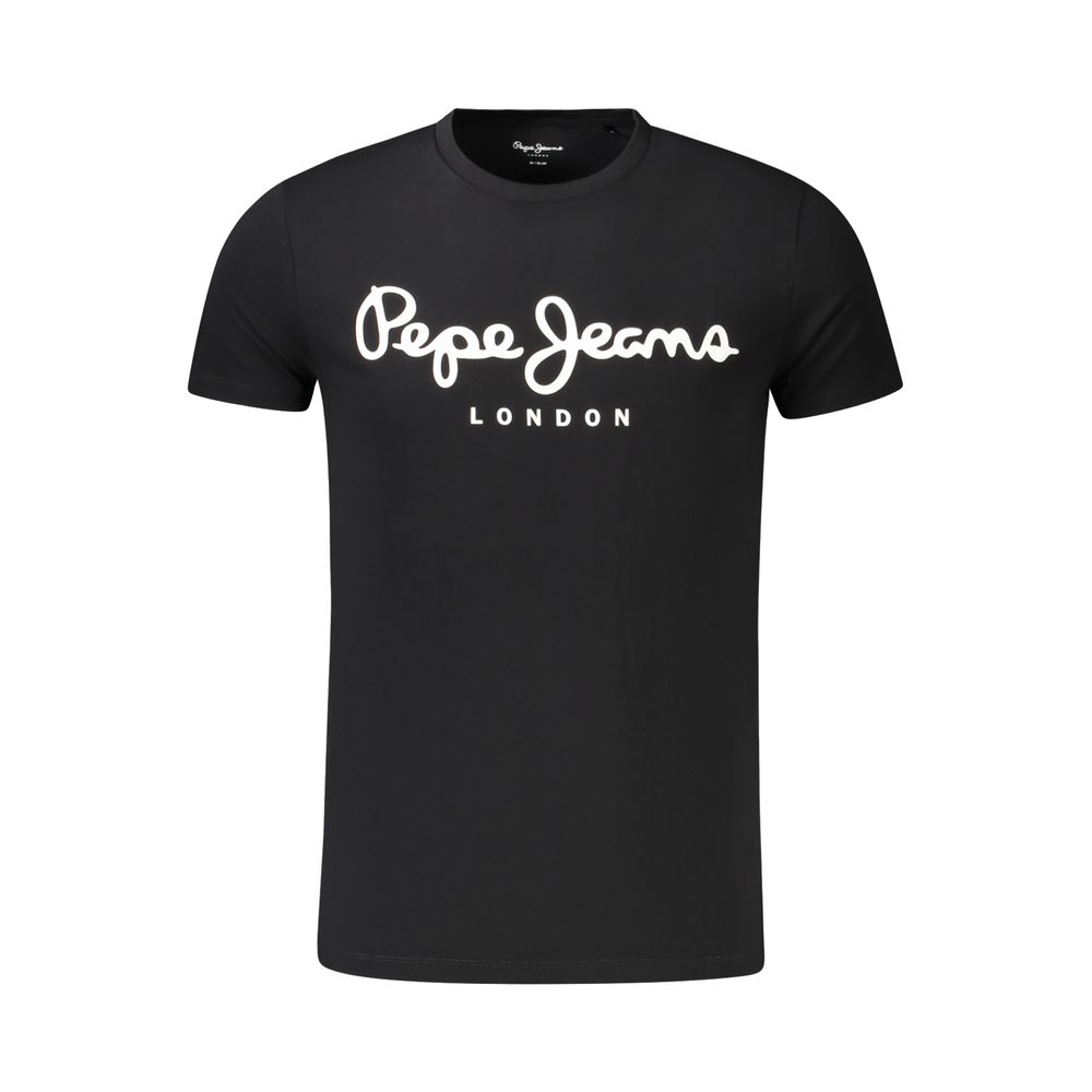 

Черная хлопковая мужская футболка Pepe Jeans, черный