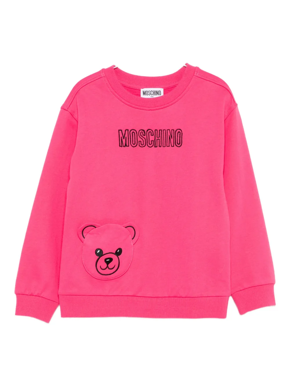 

Свитшот с нашивкой в виде медвежонка Moschino Kids, розовый