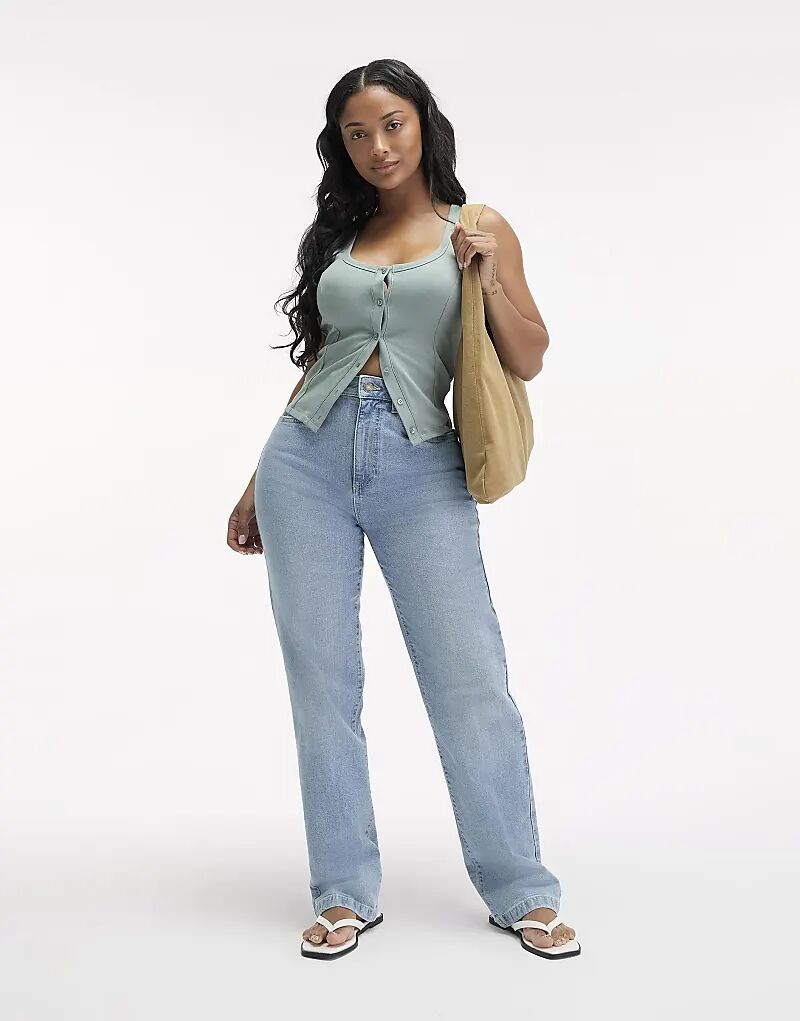 

Джинсы прямого кроя Cotton On Curvy, средне-синего цвета Cotton On