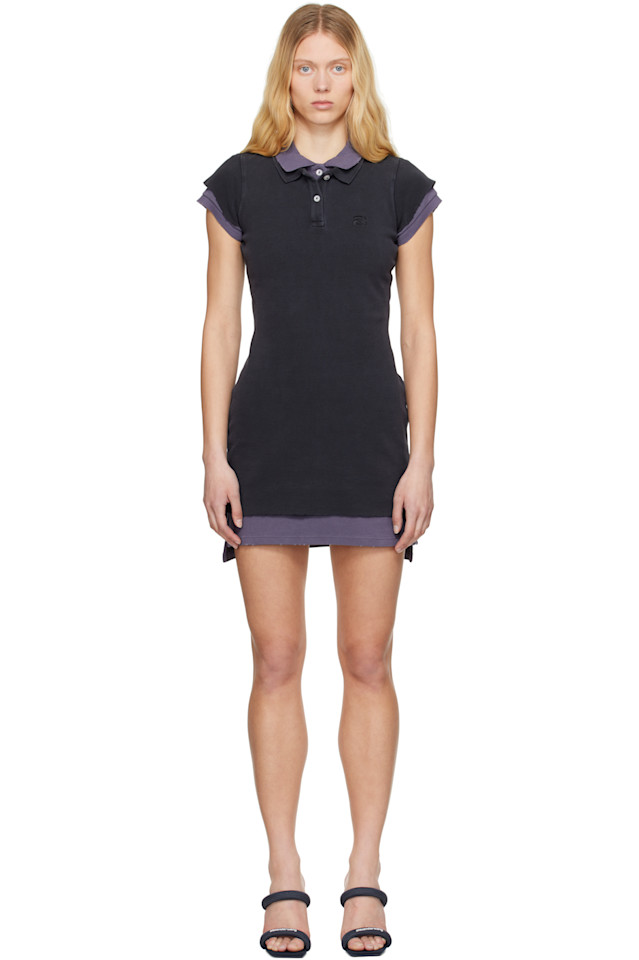 

Многослойное поло мини-платье с короткими рукавами Alexanderwang.T, мультиколор