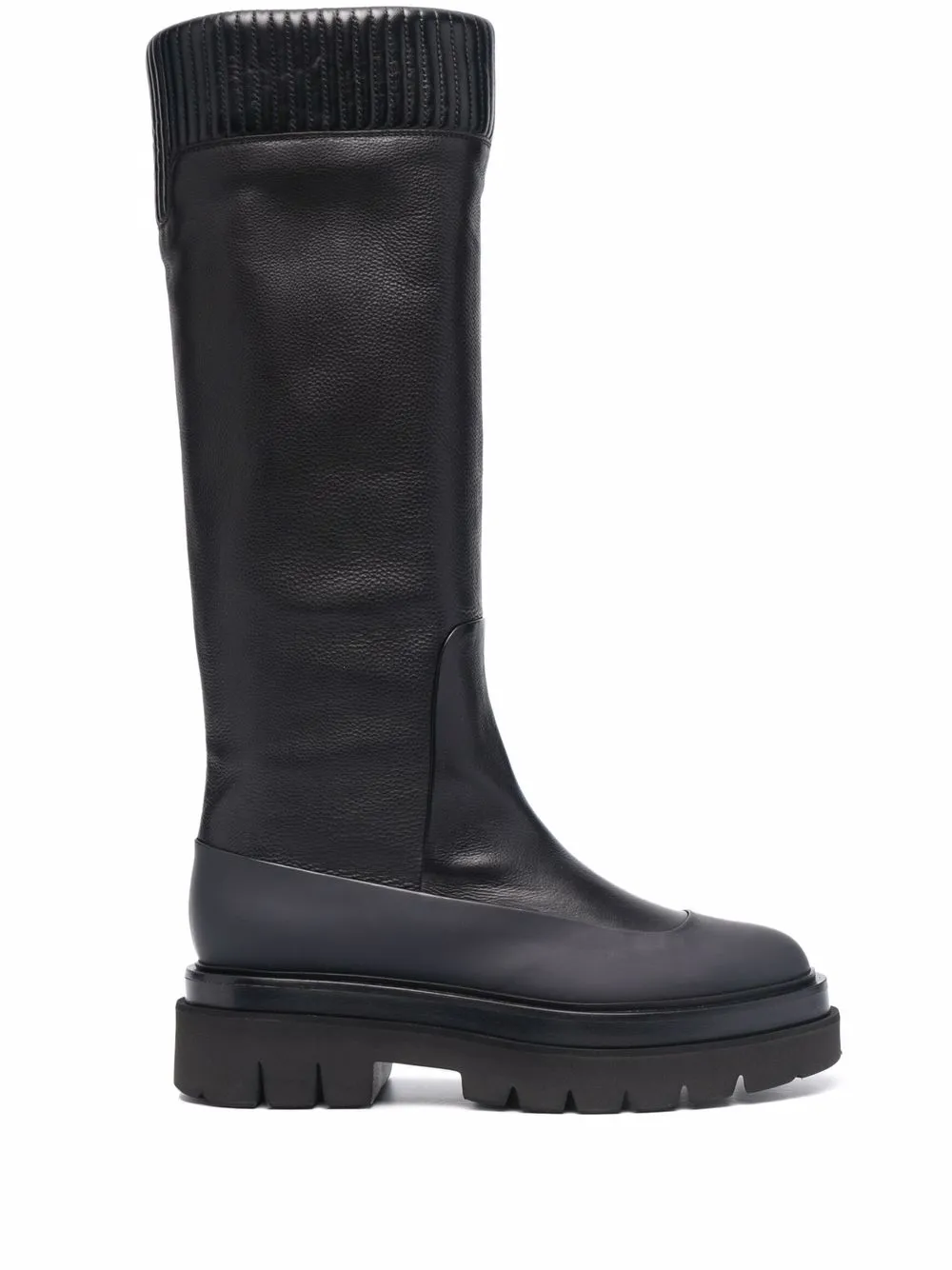 Сапоги со вставкой в рубчик Santoni, черный