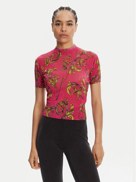 

Облегающий свитер 78HAFM07 Versace Jeans Couture, розовый