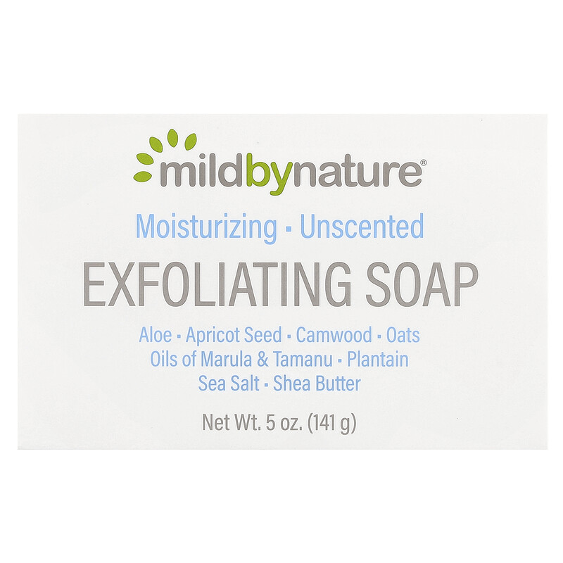 

Mild By Nature, отшелушивающее мыло, с маслами марулы, таману и ши, без запаха, 141 г (5 унций)