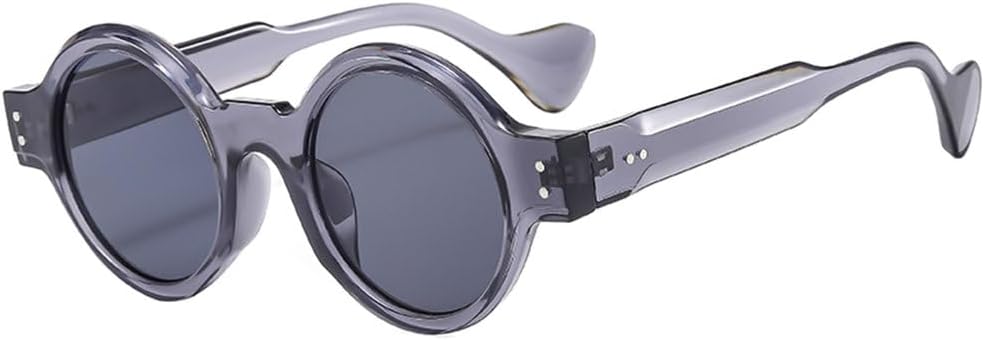 

Модные круглые солнцезащитные очки с леопардовым принтом для женщин, черные заклепки, круглые солнцезащитные очки для мужчин, винтажные зеленые солнцезащитные очки UV400 TYUVIVO, C6