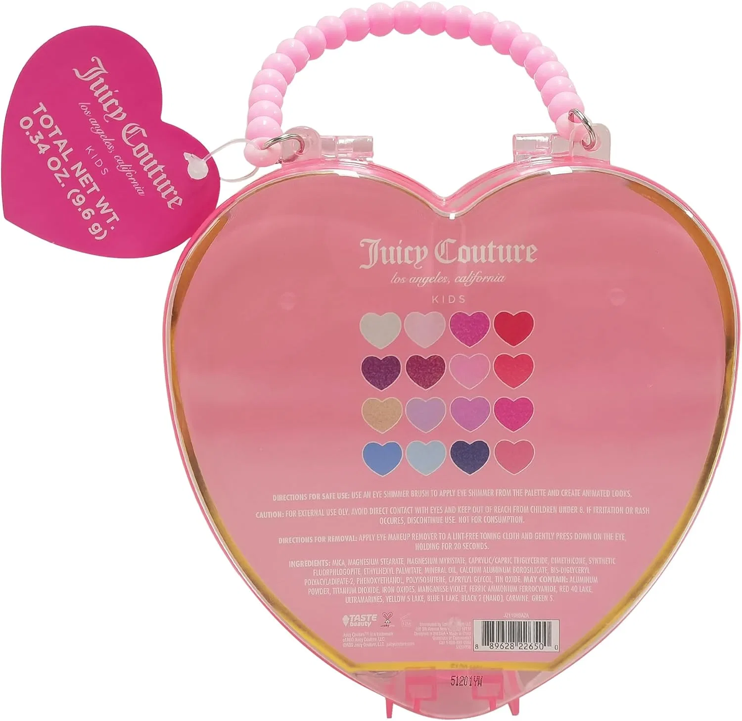 Палитра для макияжа блестящая Juicy Couture, 16 оттенков, розовый — фото 2