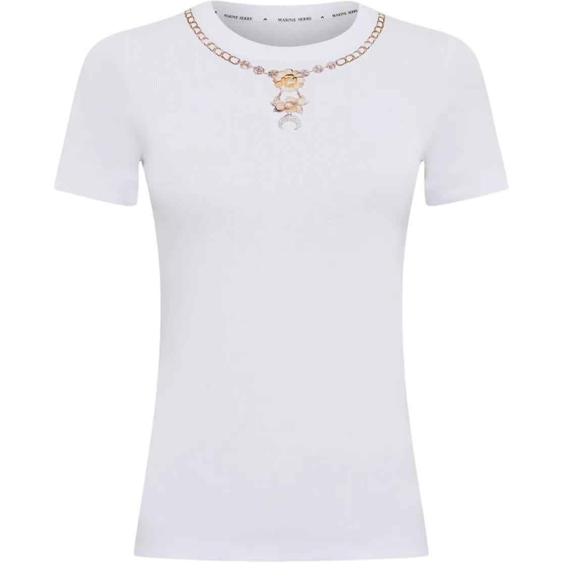 

Футболка с декоративными украшениями tromp l'oeil Marine Serre, белый