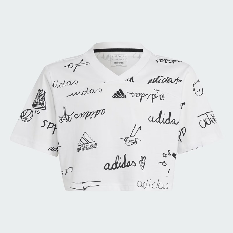 

Детская футболка jg bluv cr t Adidas, белый