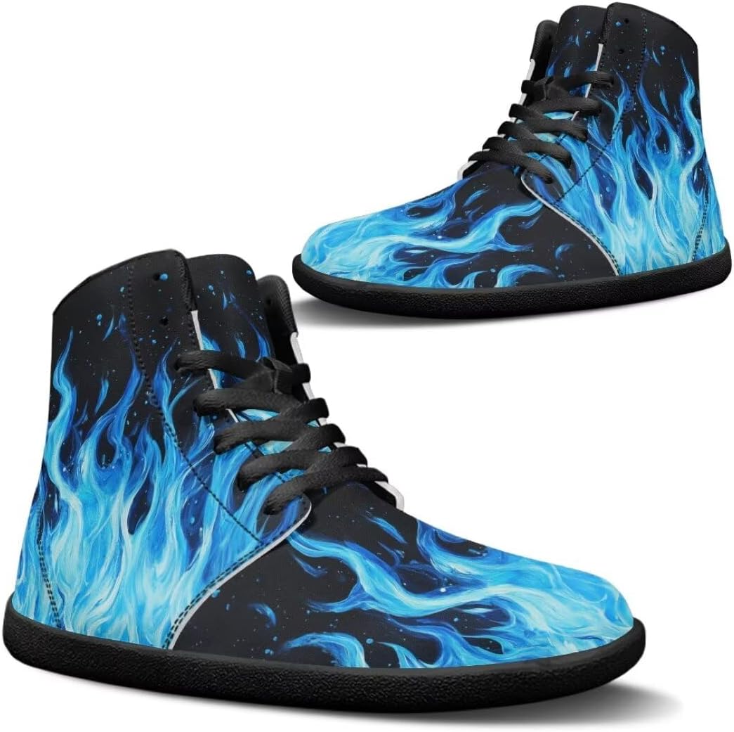 

Мужские обувь легкая с широкой носочной частью, противоскользящие кроссовки на высокой подошве с нулевым перепадом для бега Getelinseng, синий