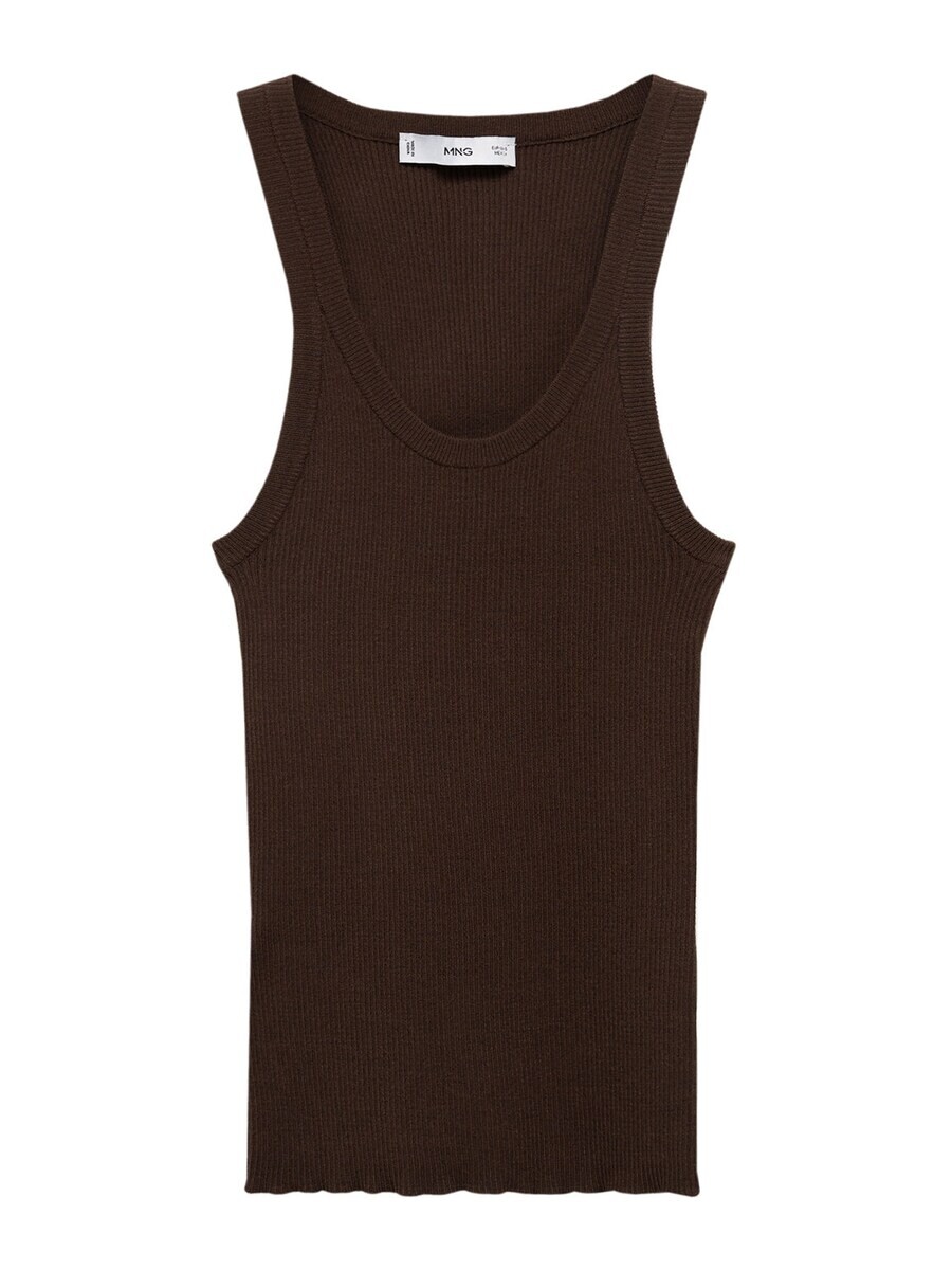 

Топ MANGO Knitted Top RIRI, темно-коричневый