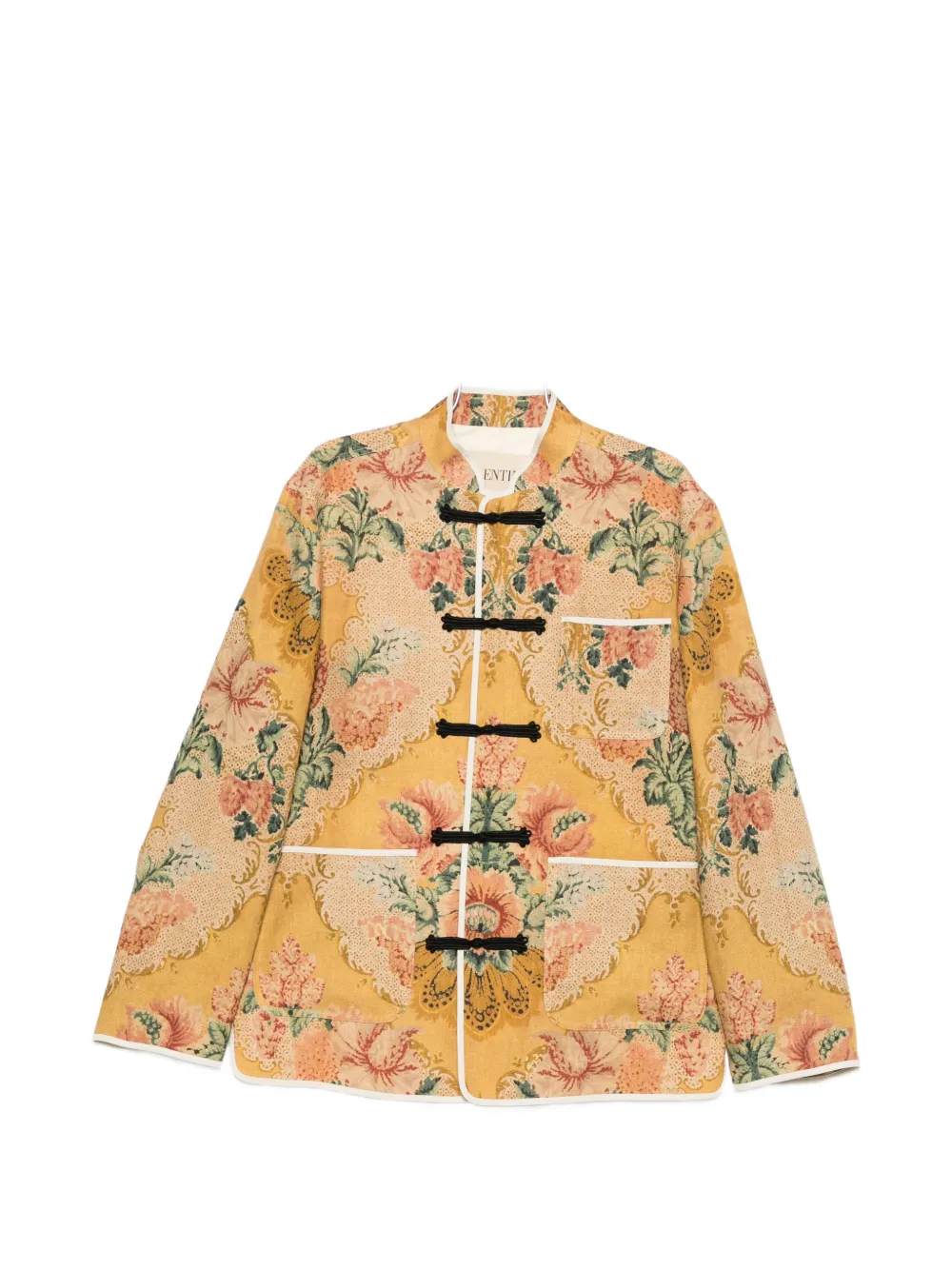 

Жакет с цветочным принтом и застежкой "лягушка" Valentino Garavani, желтый