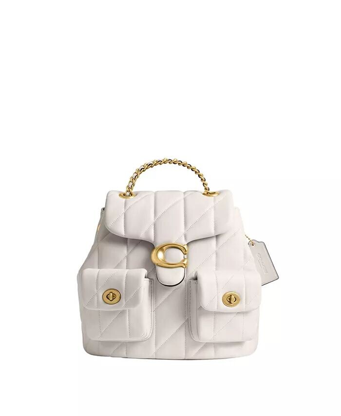 

Рюкзак из полосатой кожи COACH, белый