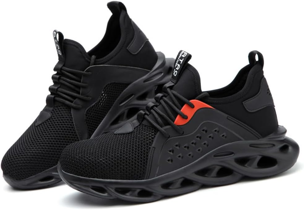 

Мужские ботинки KYOESCAI с защитным стальным носком, легкие, дышащие, противоскользящие и долговечные, устойчивые к проколам, для промышленного и строительного использования, черный