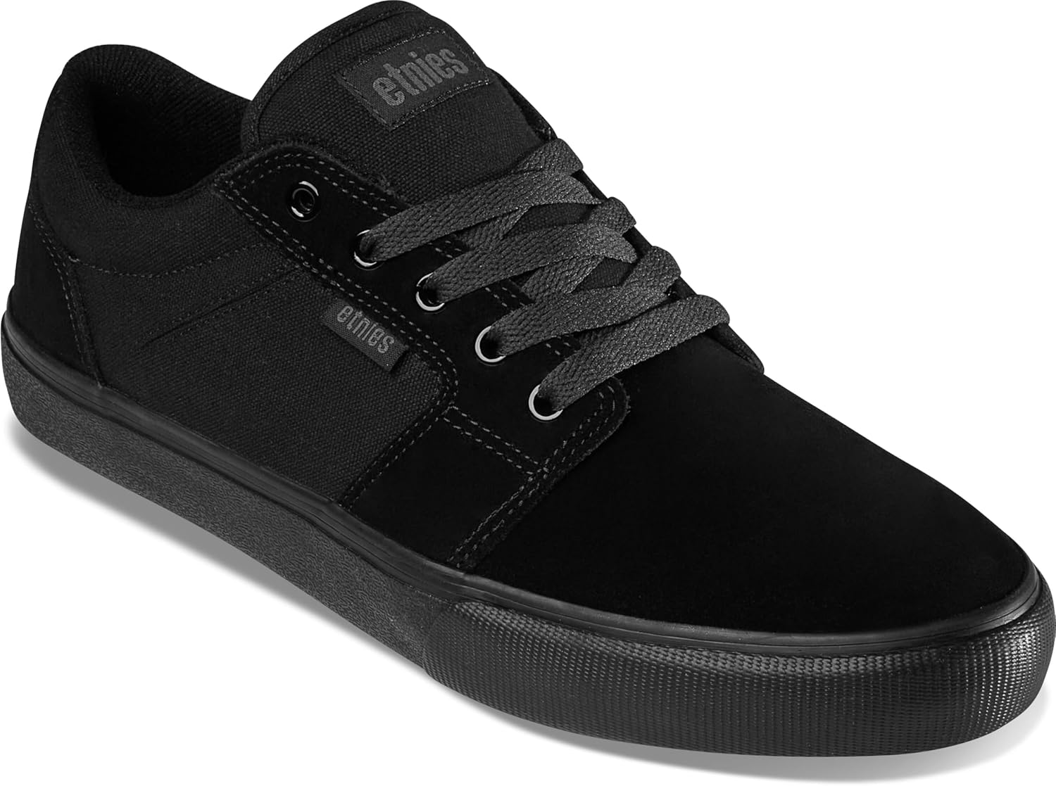 Кроссовки Etnies Barge LS - Классический скейтбордистский стиль, узкий вулканизированный силуэт, массивный бронированный воротник, усиленная вулканизация, амортизация, кроссовки на каждый день, черный — фото 2