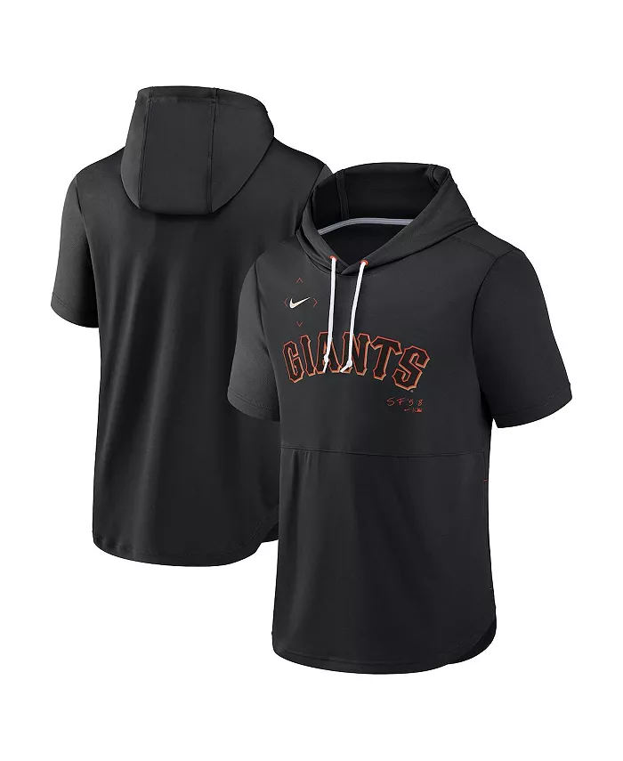 

Мужская черная толстовка с капюшоном San Francisco Giants Springer с короткими рукавами Nike