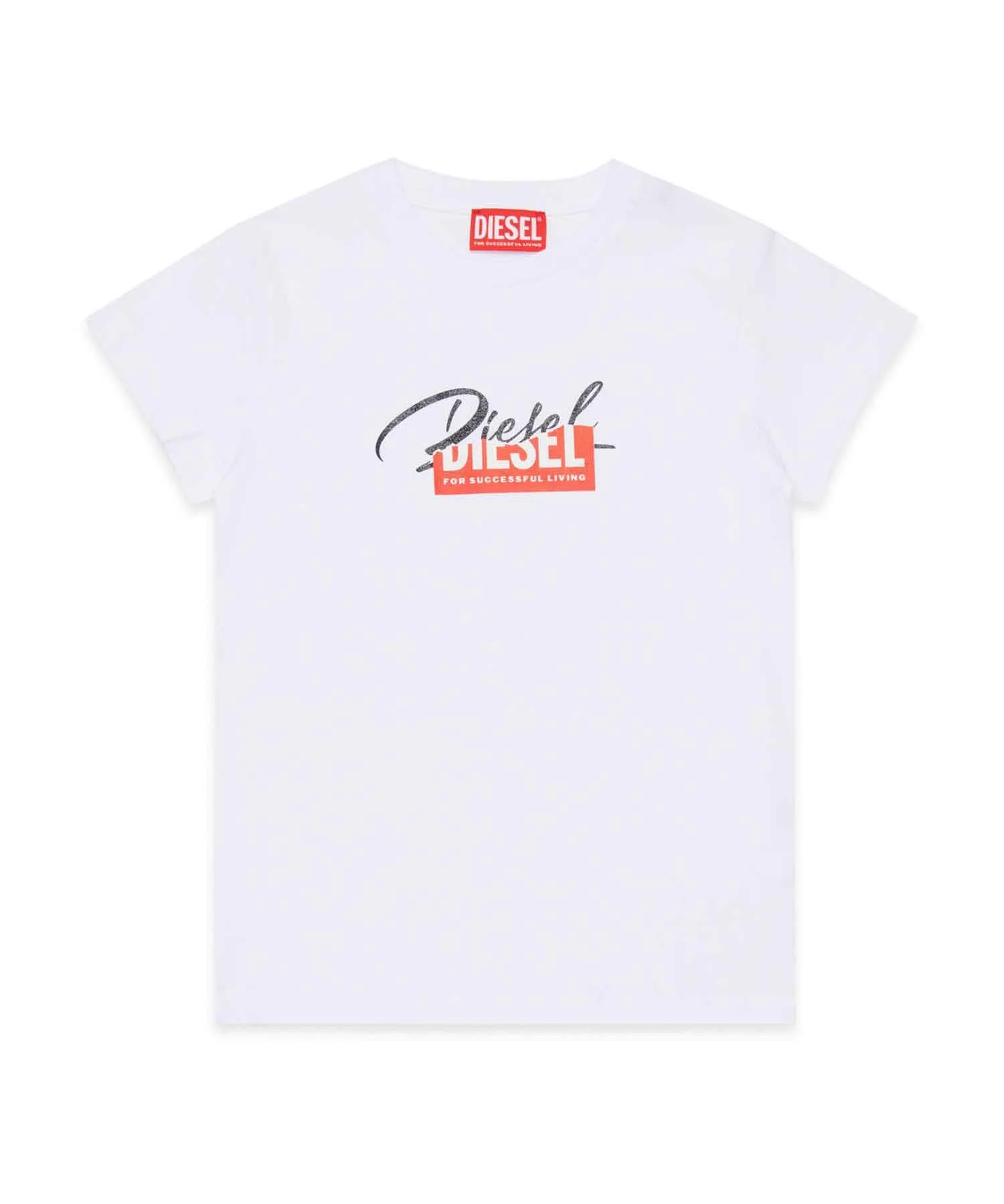 Унисекс футболка с логотипом DIESEL KIDS белая