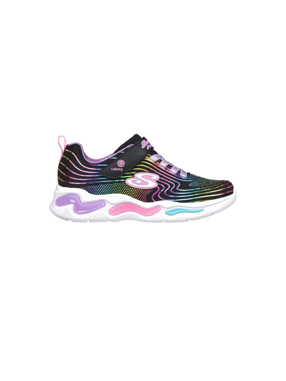 

Туфли s lights wavy beams bambina Skechers, черный
